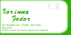 korinna fodor business card